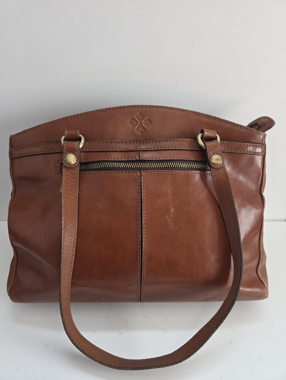 Patricia Nash Poppy Tote Bag Purse Brown Leather